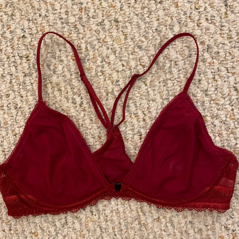 Forever 21, Size 34C, sheer red bra